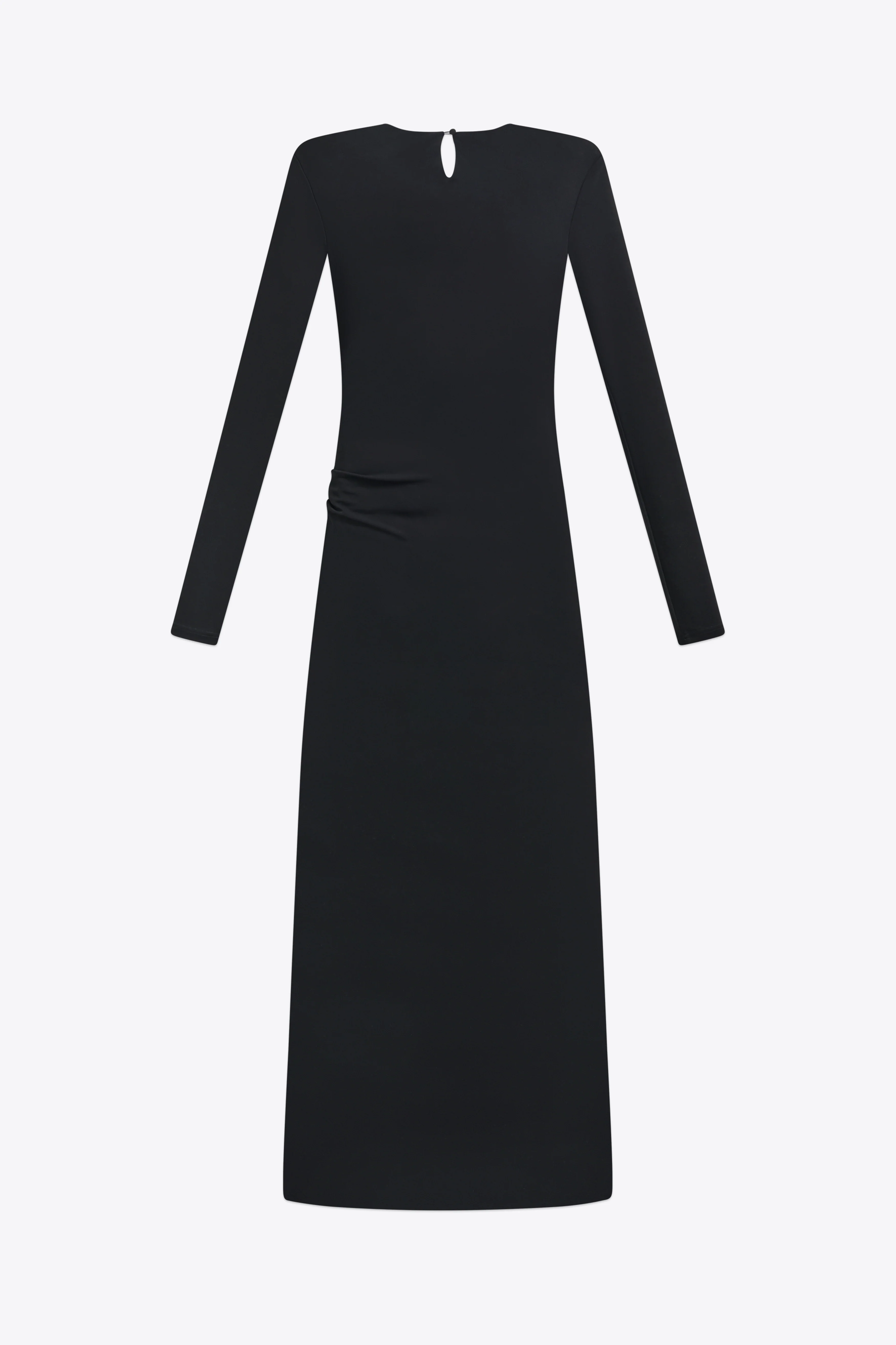 Crystal Cluster Draped Long Sleeve Gown - Image 2