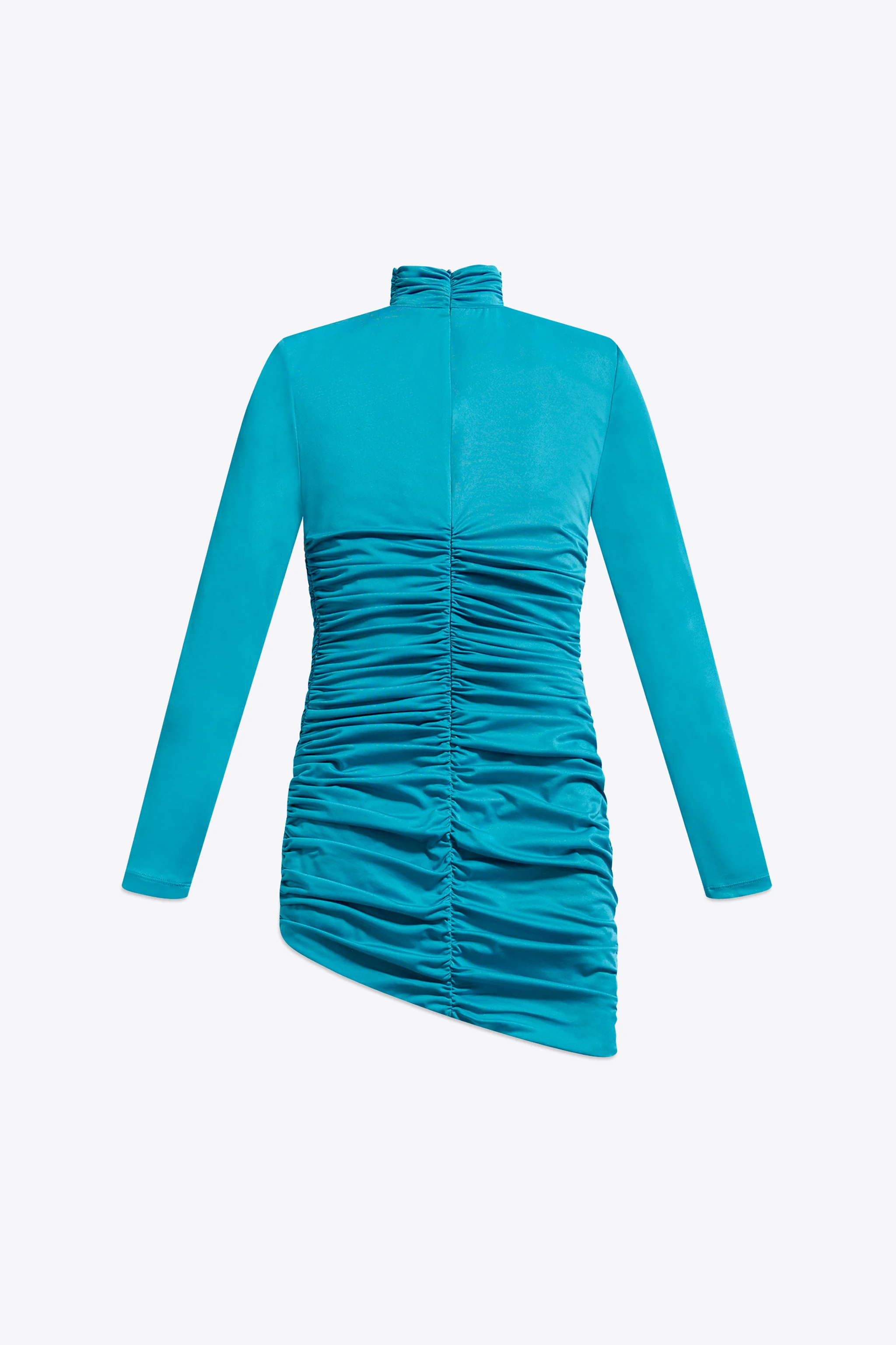 Crystal Cluster Draped Long Sleeve Mini Dress - Image 2