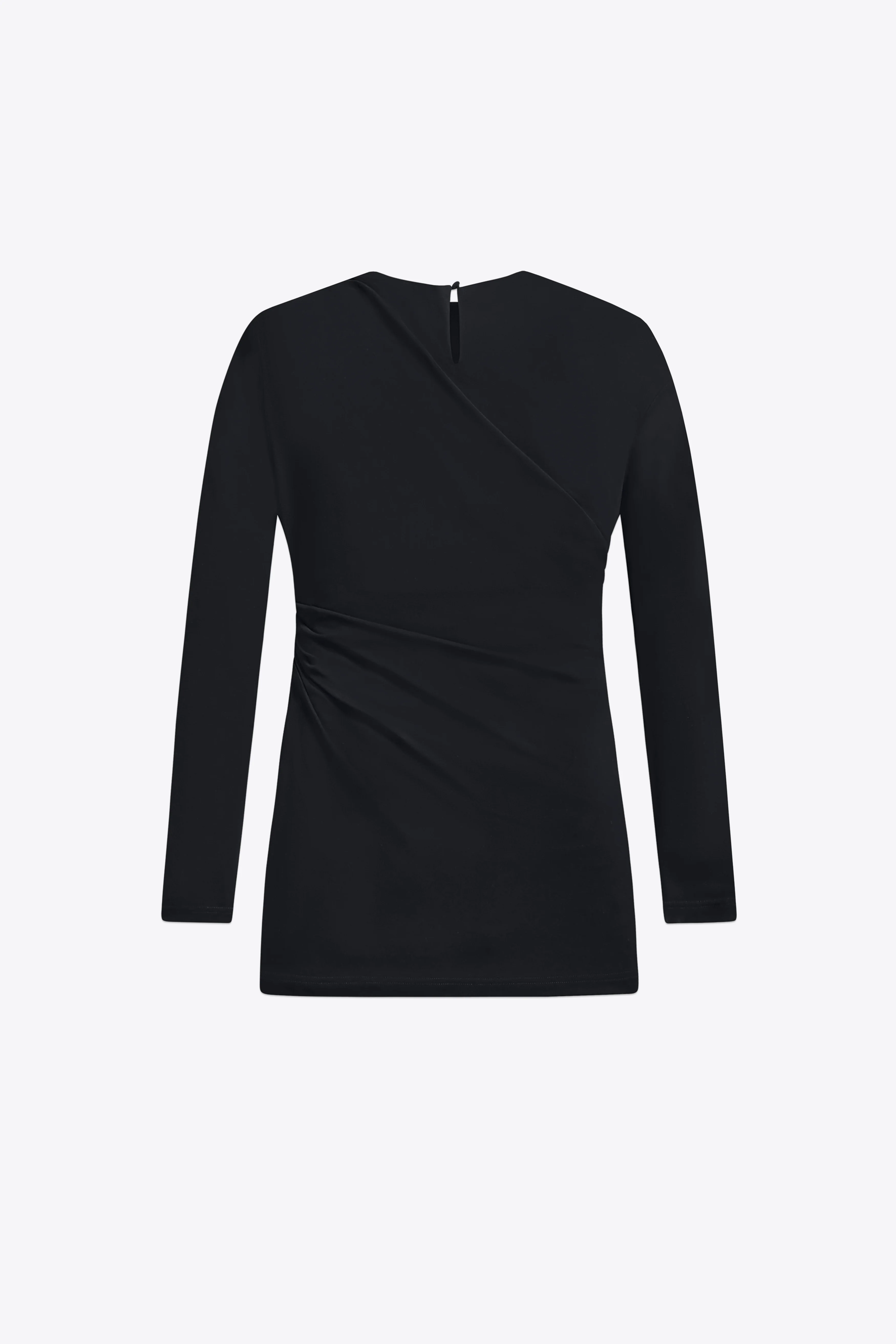 Crystal Cluster Draped Long Sleeve Mini Dress - Image 2