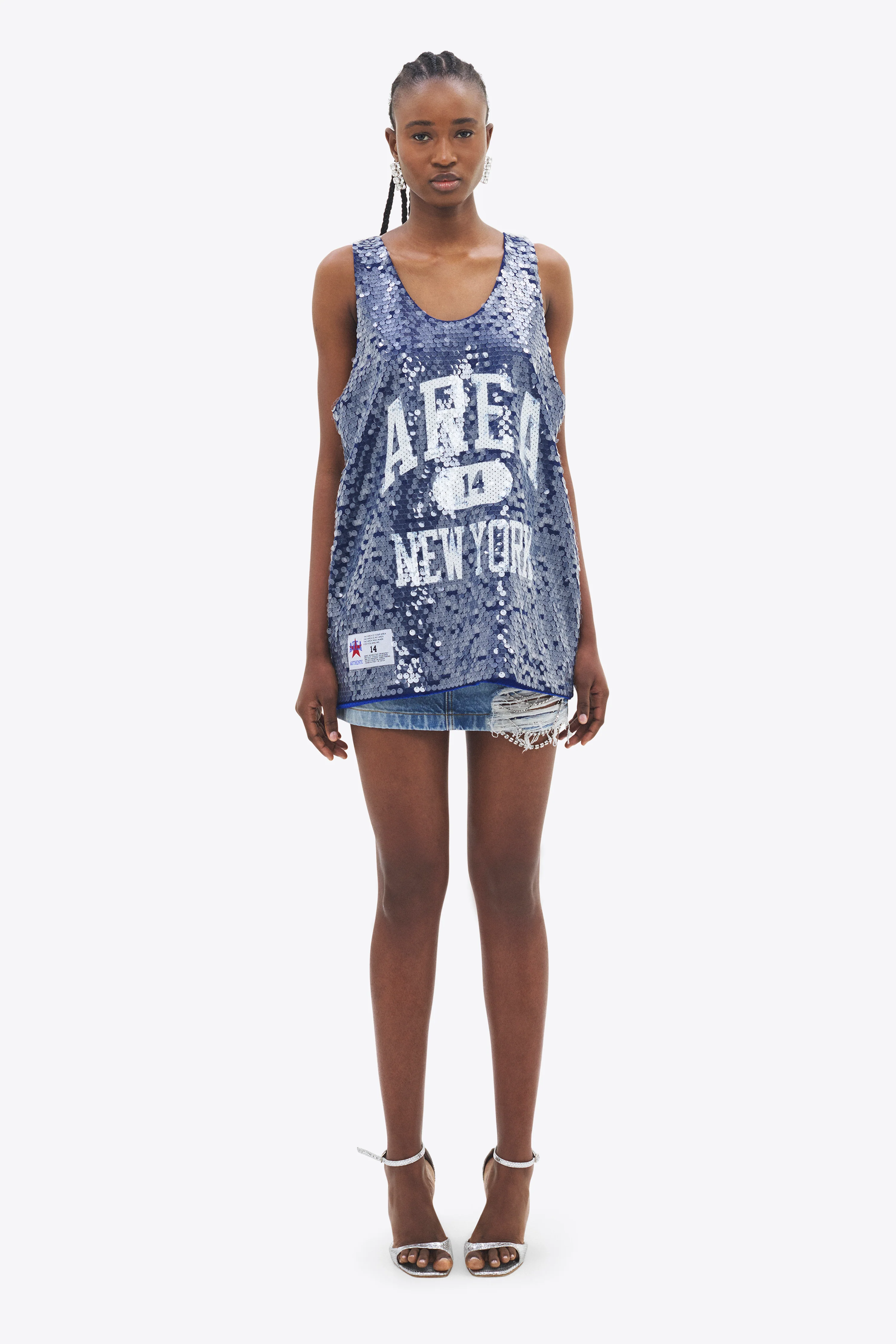 Crystal Fray Denim Mini Skirt - Image 5