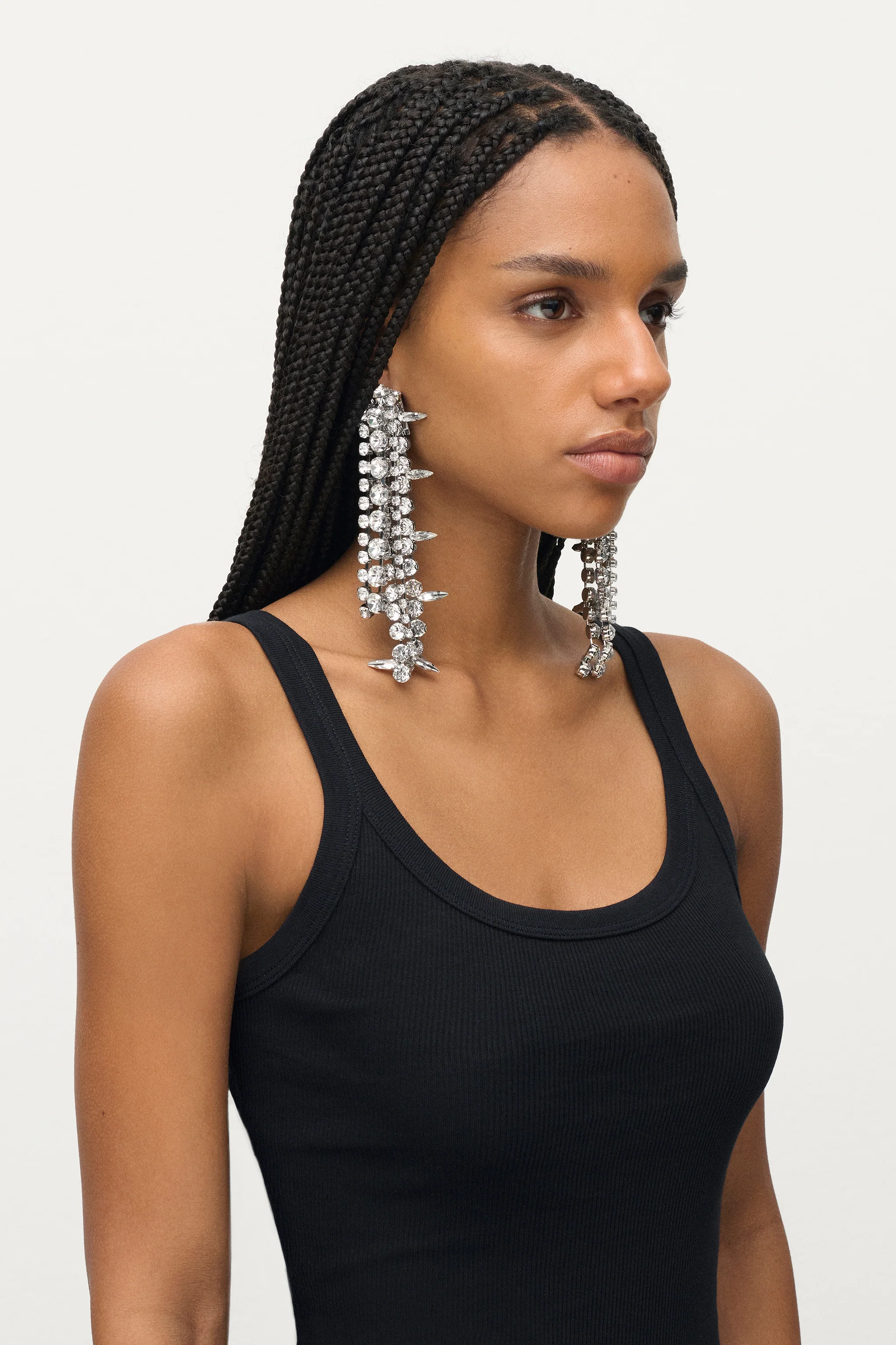 Crystal Fringe Drop Earrings - Image 3