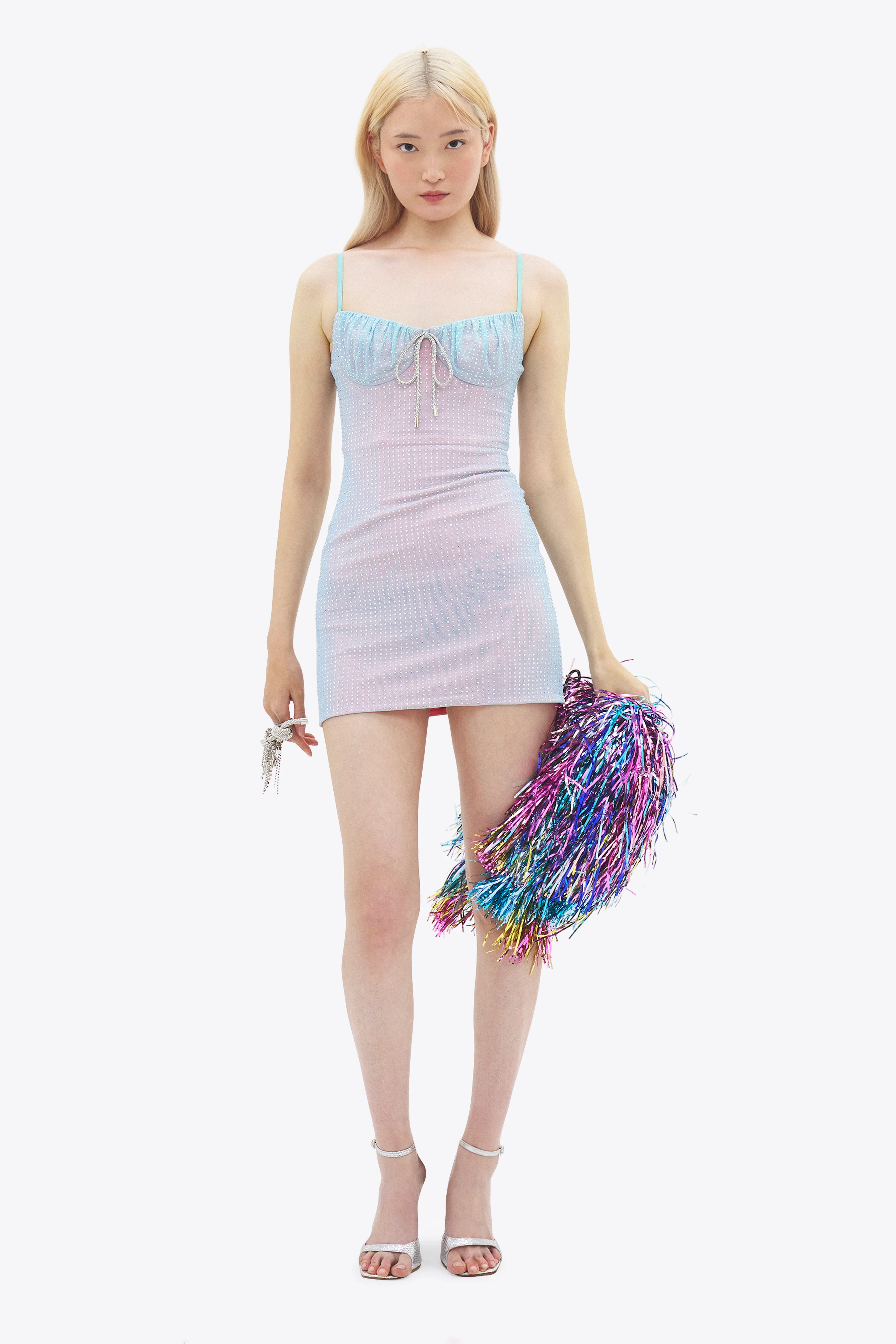 Crystal Hotfix Mini Dress - Image 3