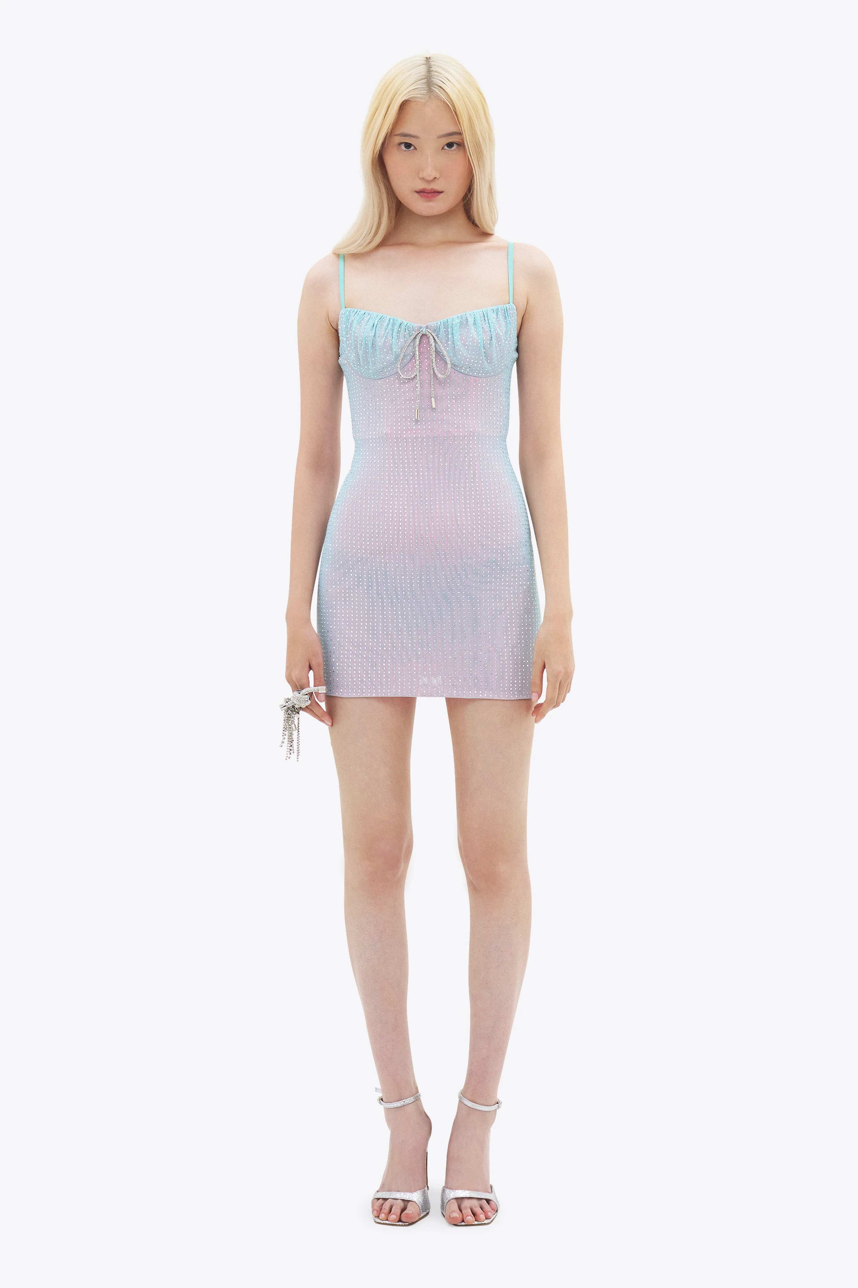 Crystal Hotfix Mini Dress - Image 4