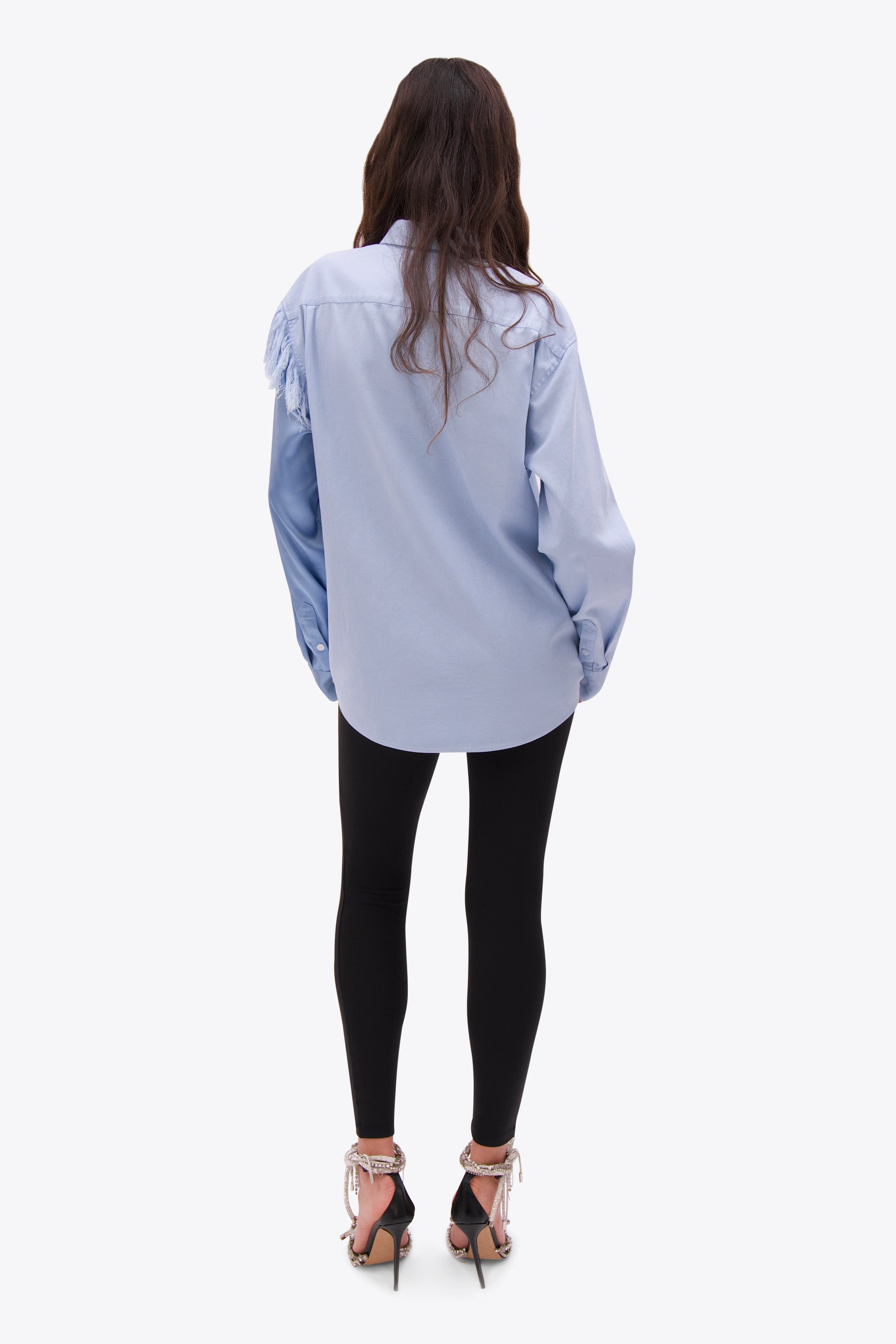 Deconstructed Satin Oxford Shirt - Image 4