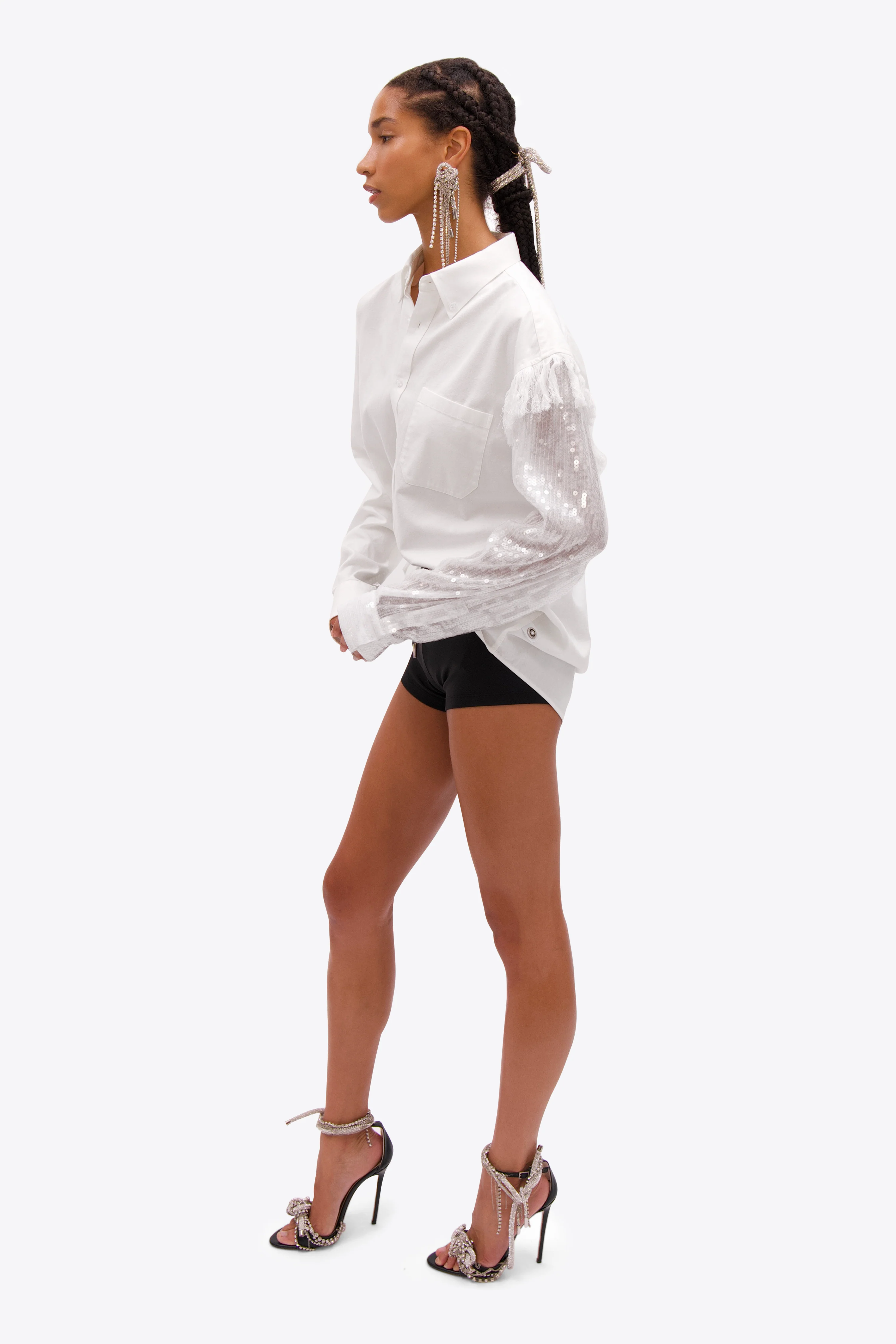 Deconstructed Sequin Oxford Shirt - Image 4