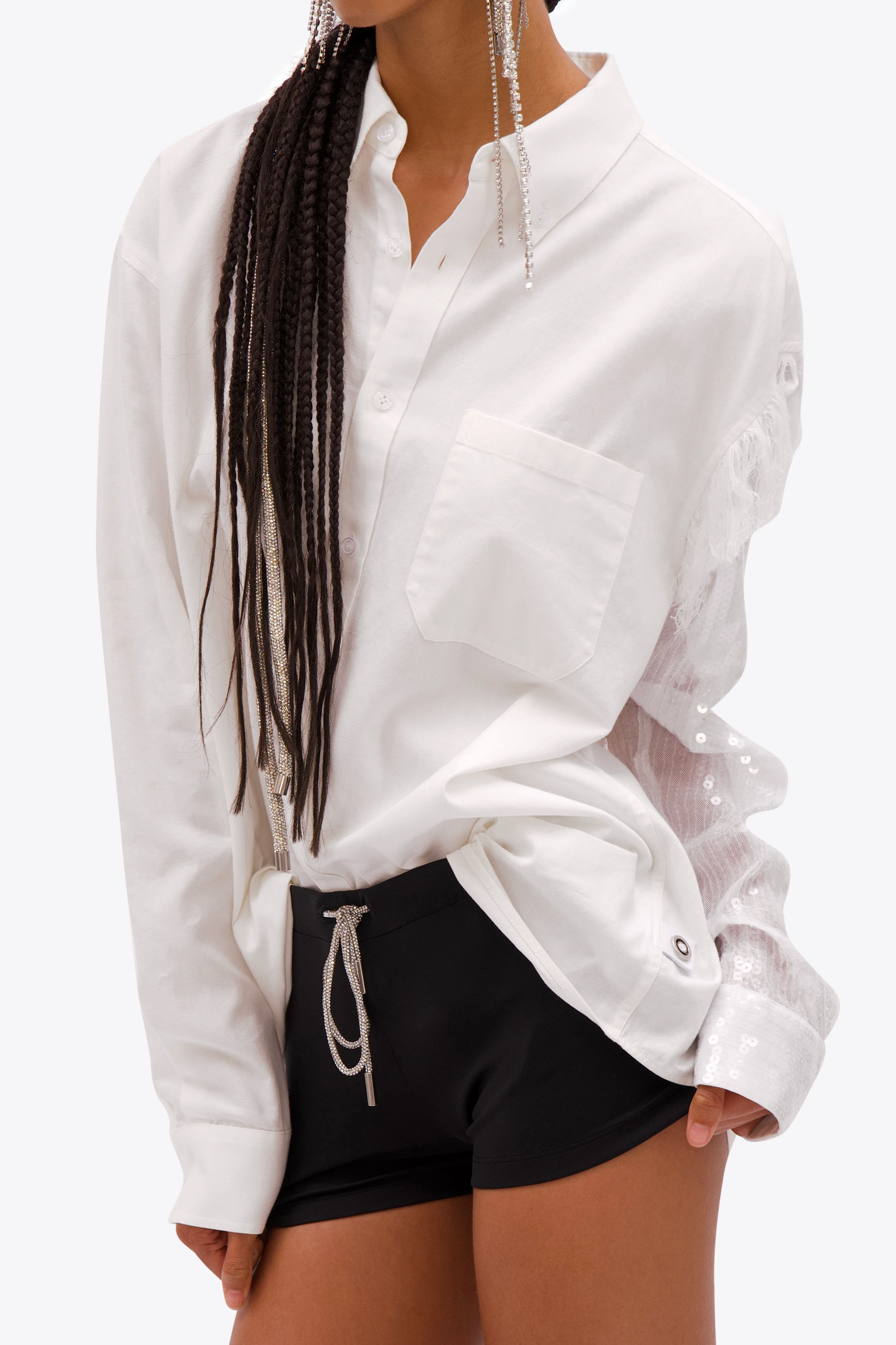 Deconstructed Sequin Oxford Shirt - Image 6
