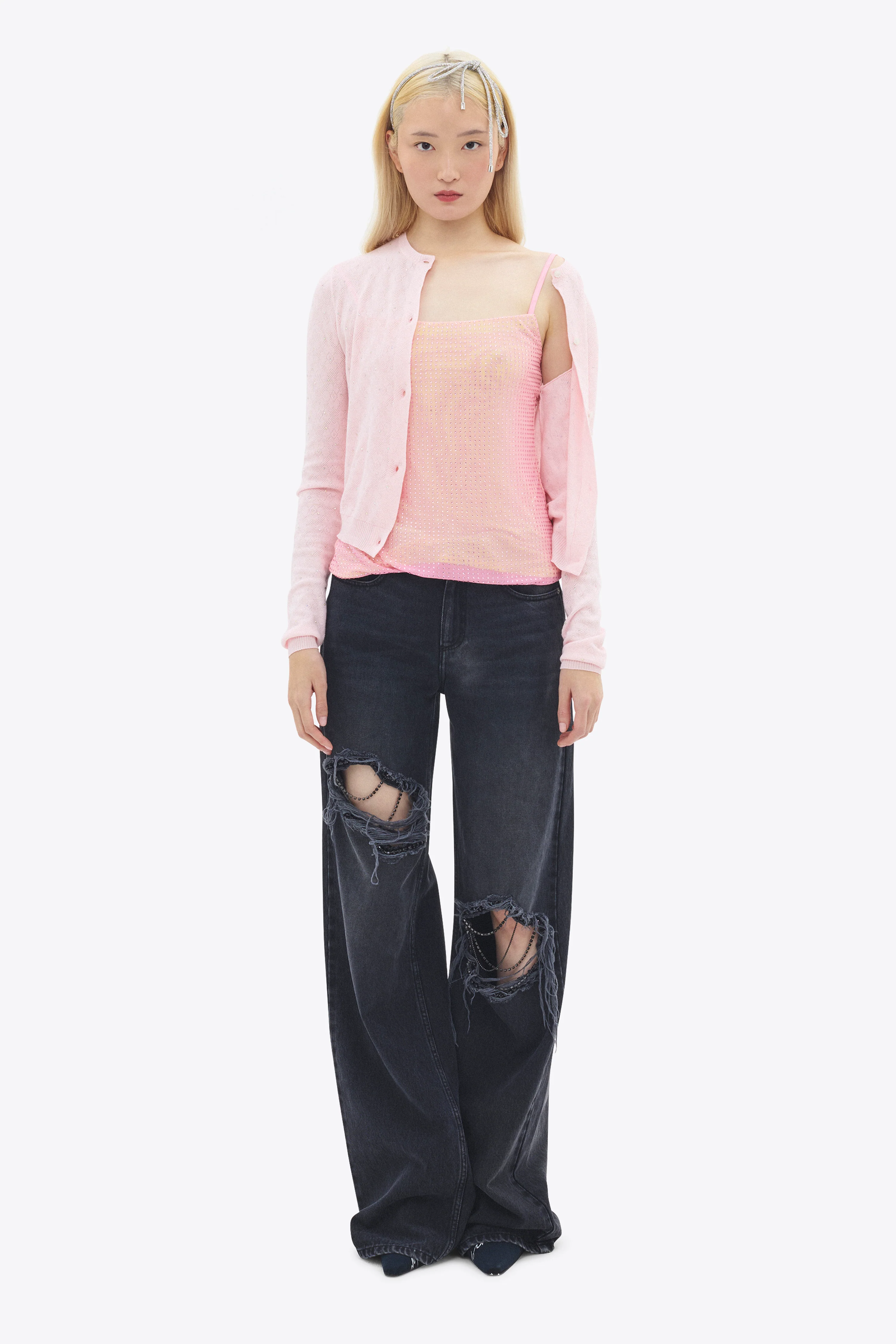 Girly Rib Knit Cardigan - Image 3