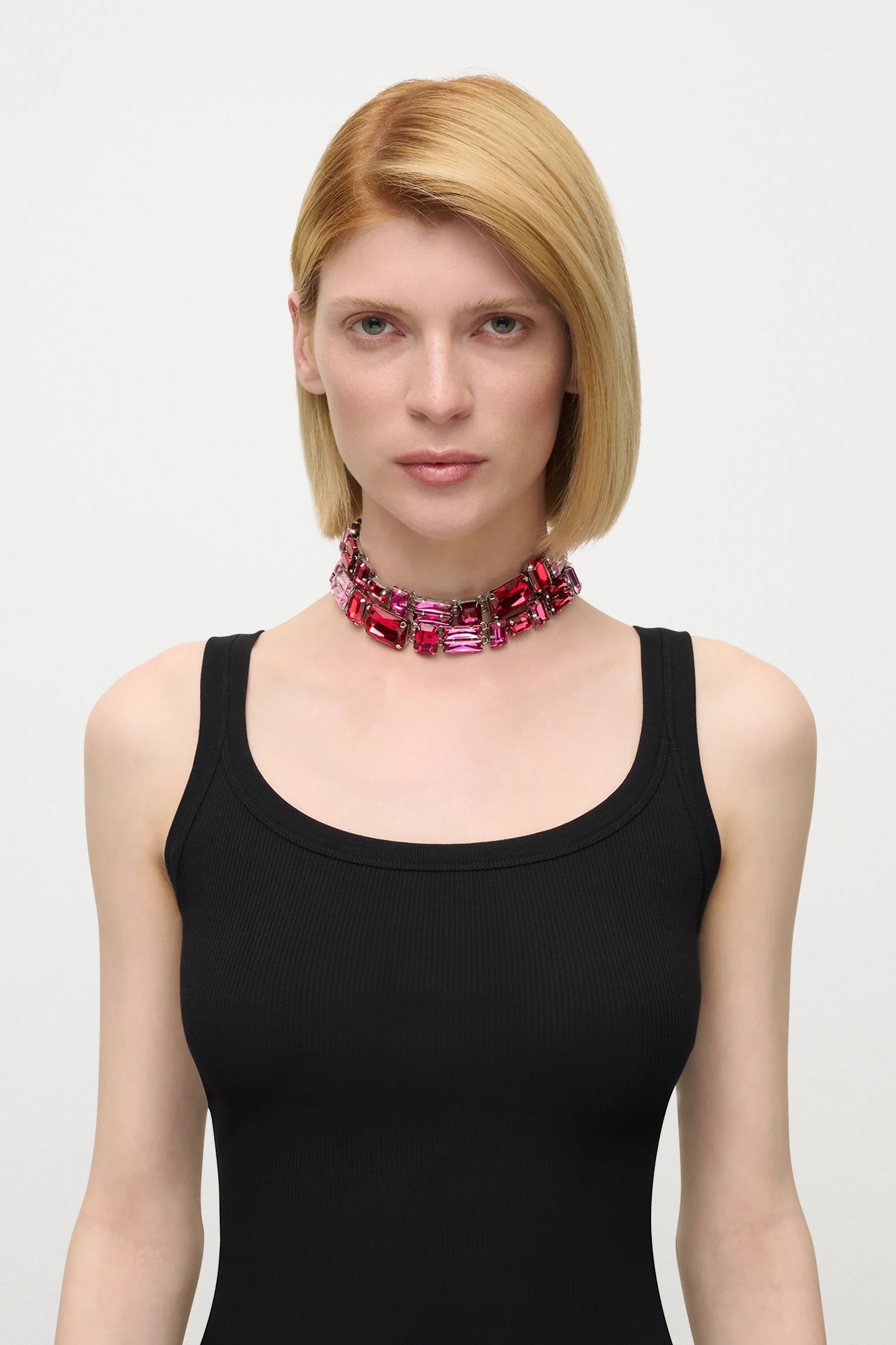Ombre Crystal Cluster Choker Necklace - Image 2