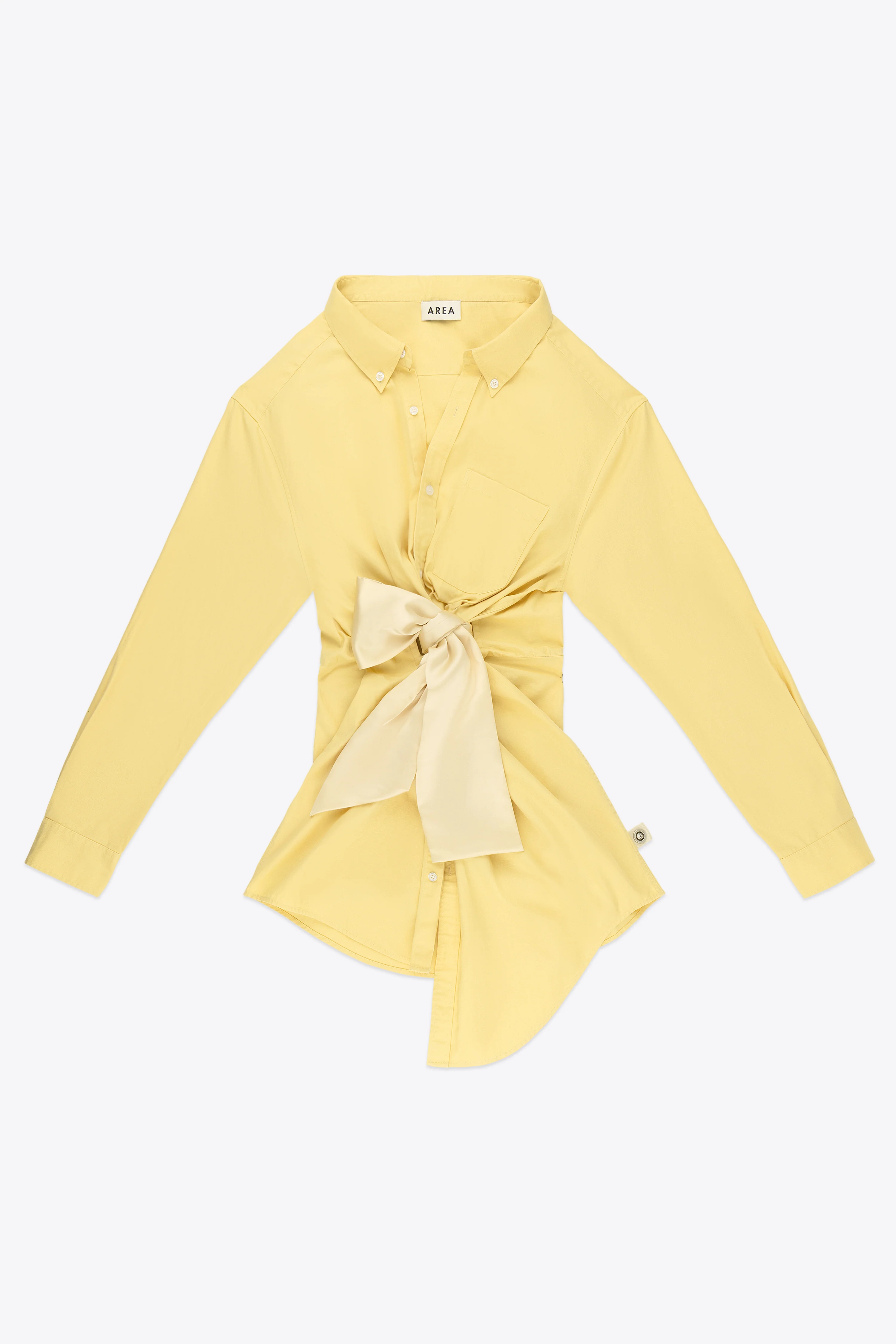 Satin Knot Oxford Shirt Dress