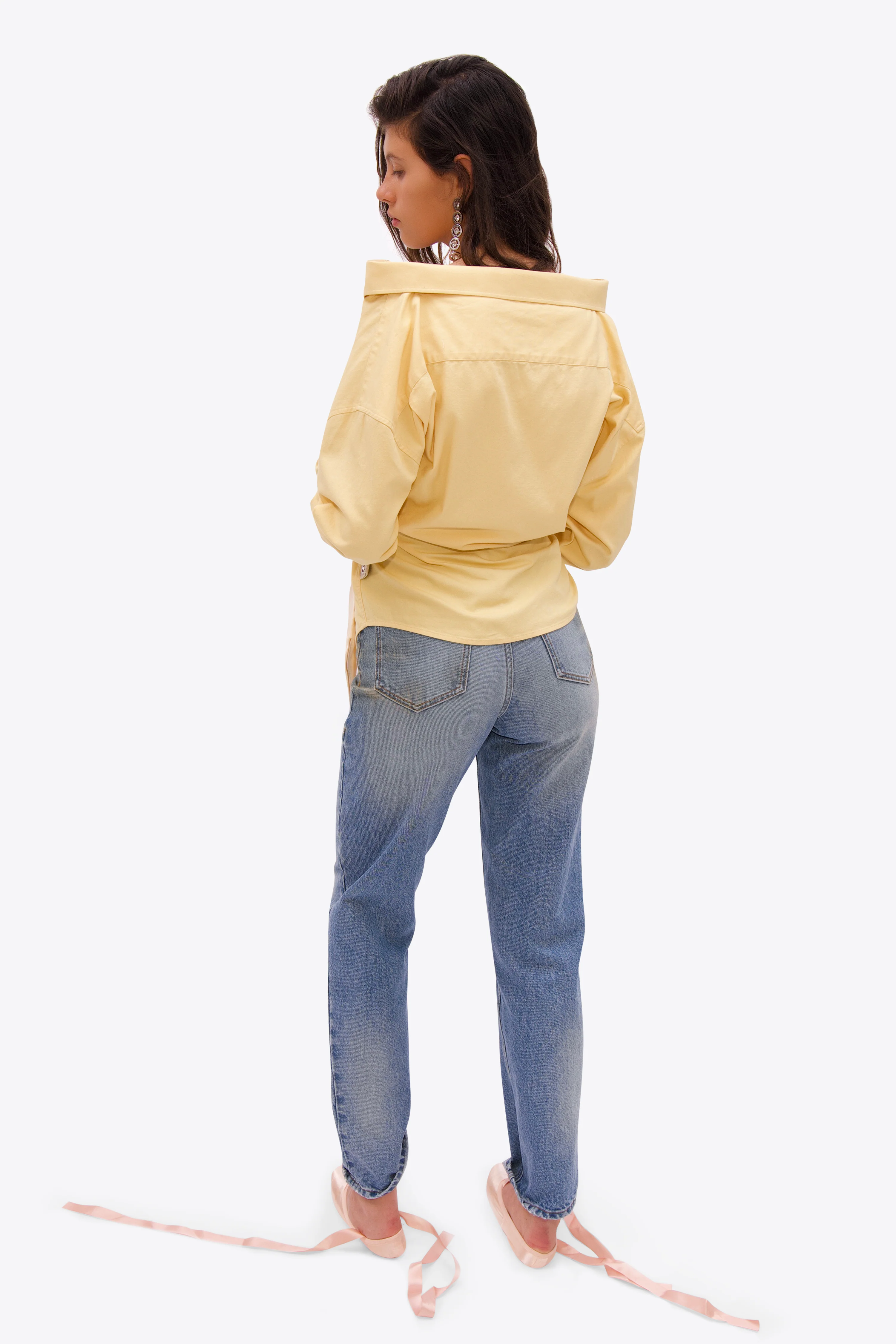 Satin Knot Oxford Shirt - Image 4