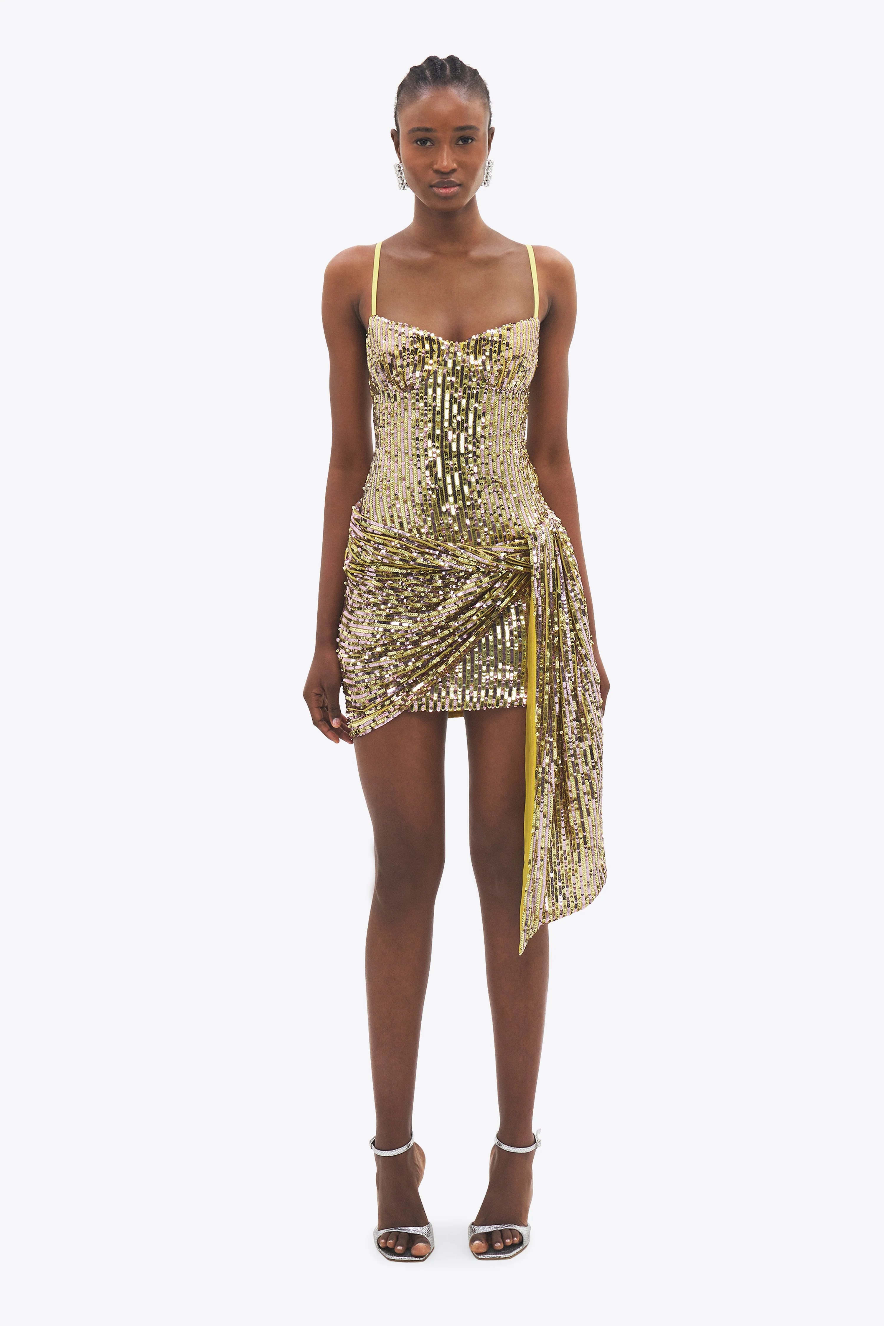 Wrapped Sequin Mini Dress - Image 3