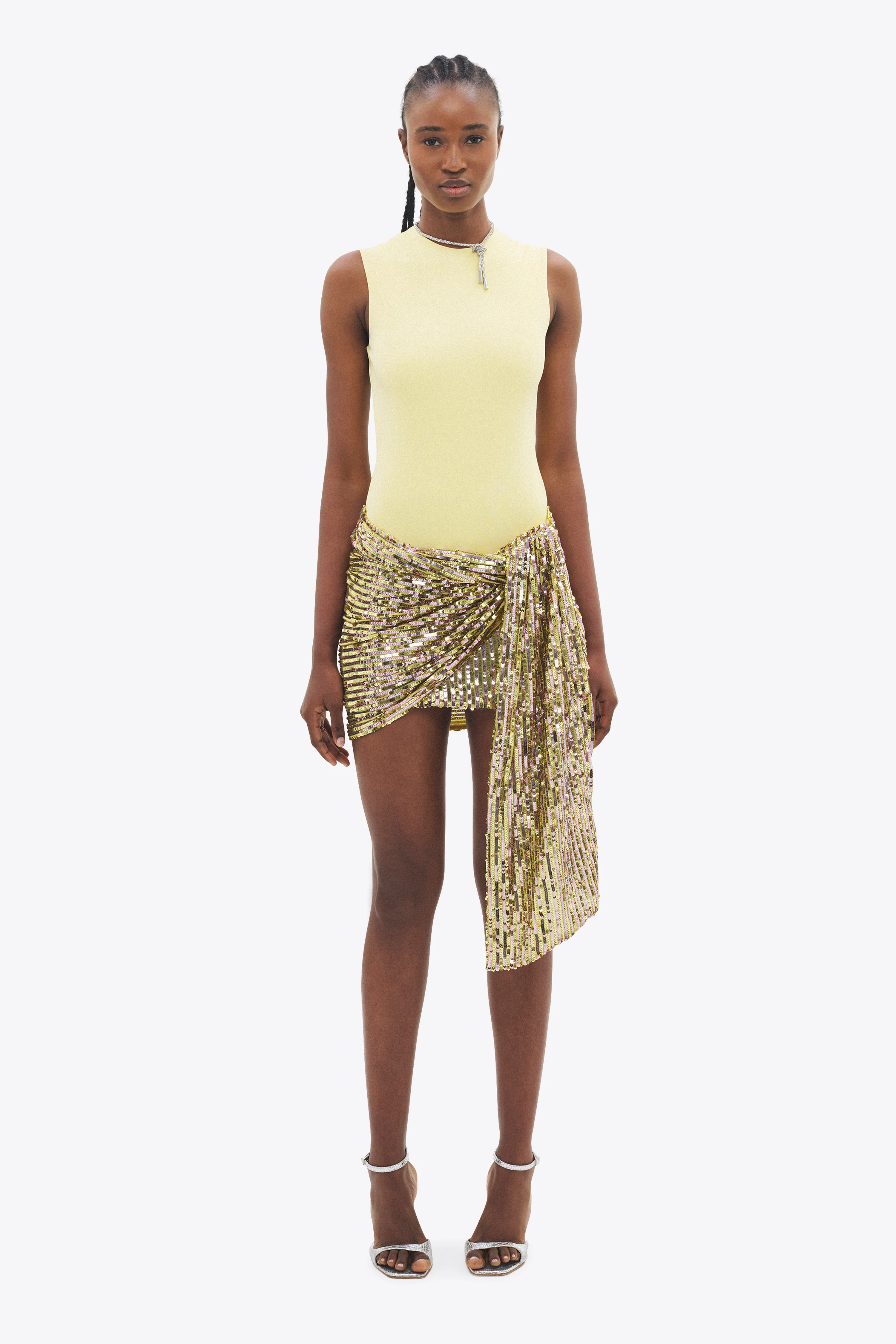 Wrapped Sequin Mini Skirt - Image 4